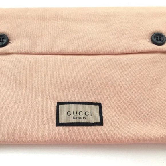 NFS NOT FOR SALE Gucci Beauty Pouch Light Pink Canvas Cosmetic Organizer Makeup - Picture 4 of 6